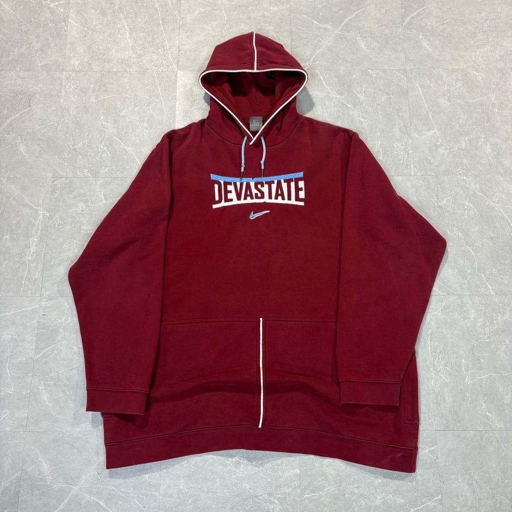 Nike Devastate Hoodie Mens XL Burgundy Maroon Mesh Lined Pullover Sweatshirt